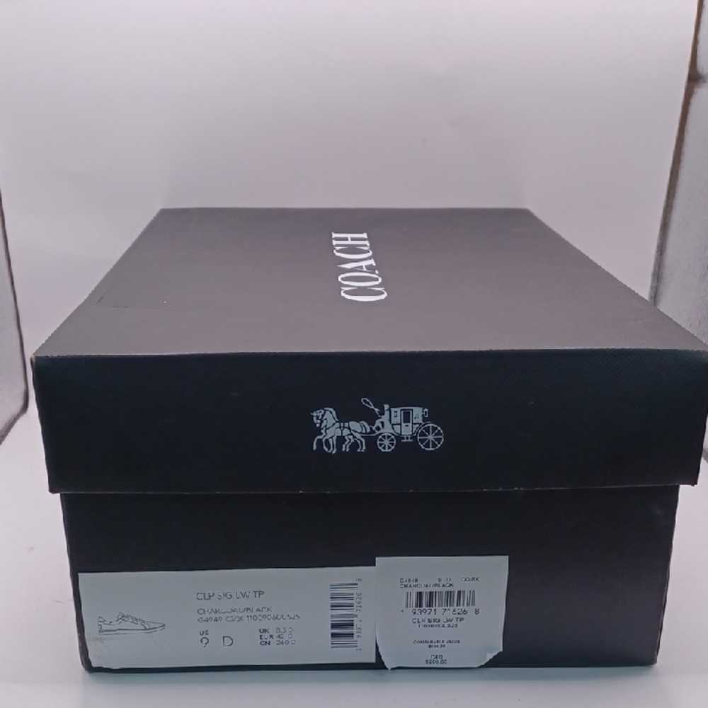 NEW Coach High Line Signature Sneaker-Charcoal/Black Men Size 9D US G4949 - Picture 13 of 16